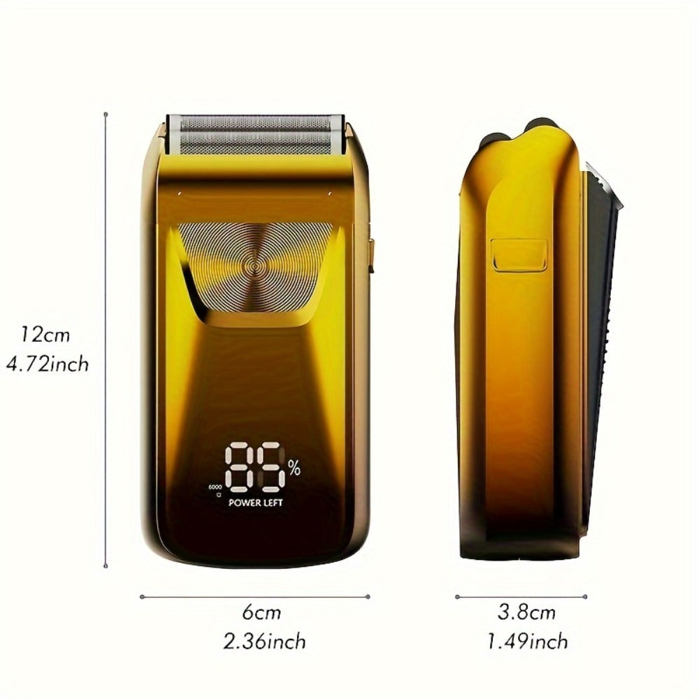 Bald Head Shaver & Beard Trimmer 2-in-1 Electric USB Rechargeable – Aluminum Foil Razor Professional Hair Clipper Grooming Tool for Men