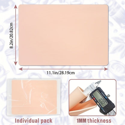 Tattoo Practice Skin Kit, Double-Sided Silicone Training Skin with Transfer Papers for Microneedling