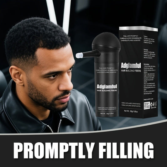Hair Fiber Powder Kit with Tall Container and Directional Spray Applicator in Medium Brown or Black