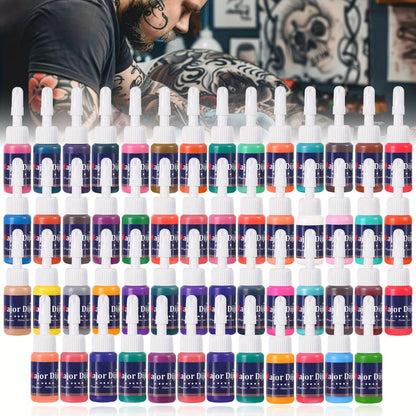 Tattoo Ink 54-Color Full Spectrum Bottle Set with Complete Palette Configuration for Color Selection