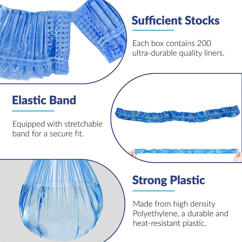Disposable Pedicure Liners 400 Count XL 48"x48" Blue – Plastic Foot Spa Bowl Liners 9.5 Mic for Pedicure Chair Tub Nail Salon Spa