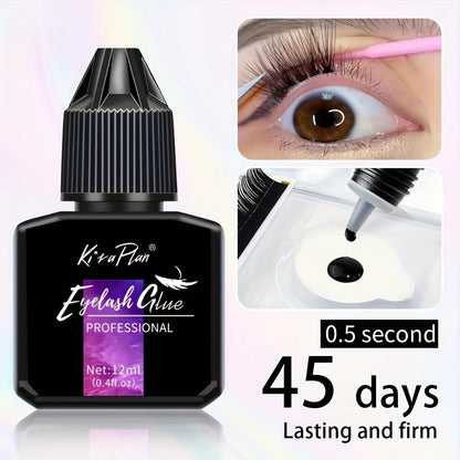 Lash Glue Set, Eyelash Extension Adhesive 6-7 Weeks Retention, Quick Dry DIY Lash Bond for Individual &