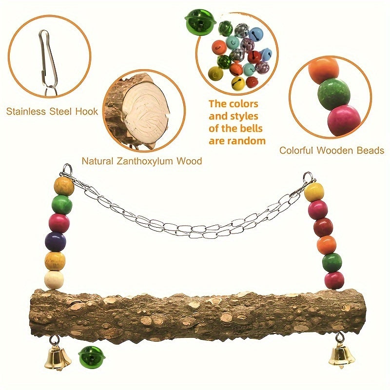 Parrot Swing Toy 2 Pack Chicken Shape Bird Swing for Medium Large Parrots Macaws African Greys Cockatoos Fun Hanging Cage Accessory Bird