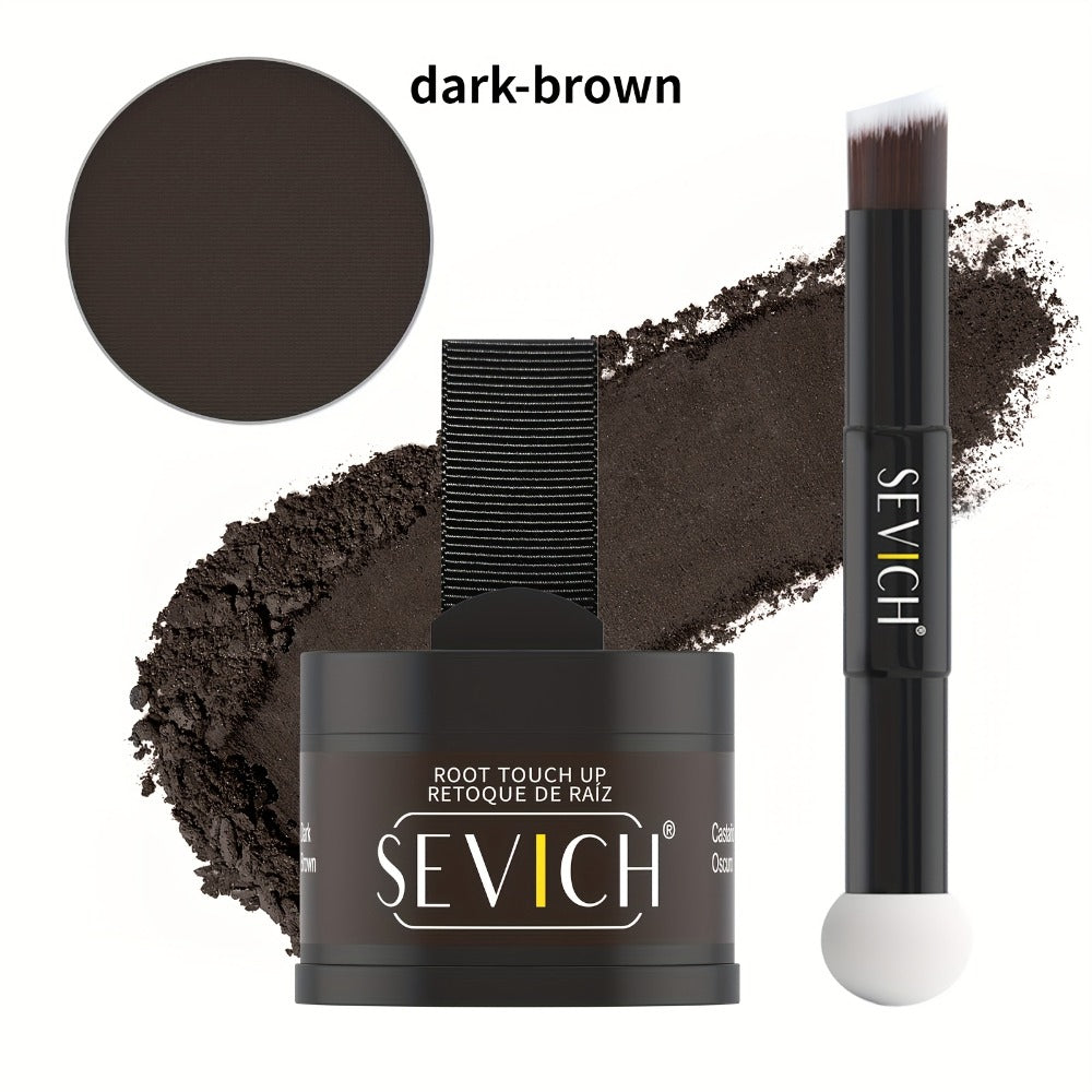 Hairline Powder Root Touch-Up Kit with Refill & Brush – Waterproof Instant Grey Hair Concealer Fills Sparse Hairline Bald Spots Eyebrow