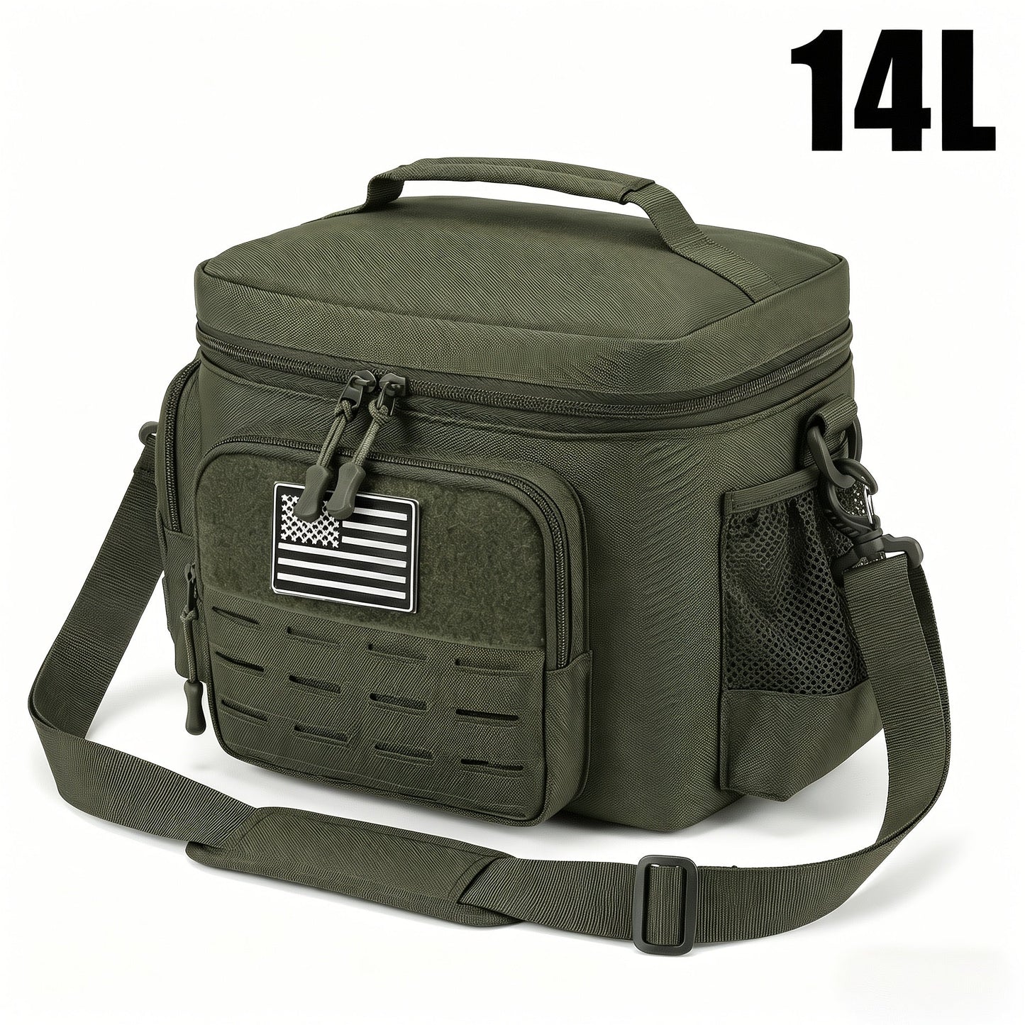 Tactical Insulated Cooler Lunch Box with MOLLE Webbing – Expandable & Leakproof, 3.7 Gal or 18L, for Hunting, Camping
