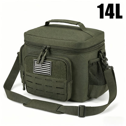 Tactical Insulated Cooler Lunch Box with MOLLE Webbing – Expandable & Leakproof, 3.7 Gal or 18L, for Hunting, Camping