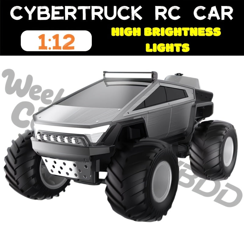 1:12 Scale RC Monster Truck 4WD, Remote Control Cybertruck & Pickup Truck with LED Lights & Sound Effects