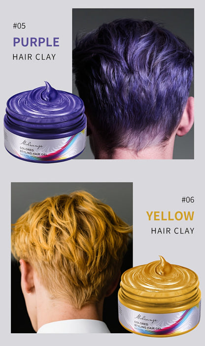 Hair Color Wax Temporary Hair Dye 3.53oz, 9 Vivid Shades, Easy Wash, Non-Damaging for Everyday Face, Beard and Body Grooming
