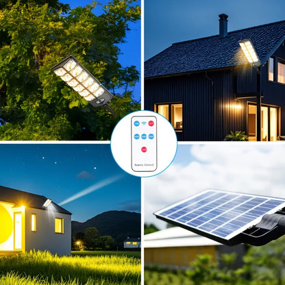 Solar Street Light Outdoor, High Brightness Wide Angle Dusk to Dawn Solar Powered with Remote Control for Parking Lot