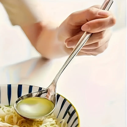 Kitchen Utensils Long-Handle 304 Stainless Steel Soup Spoon Set in 4, 8 or 12 Piece Packs for Serving