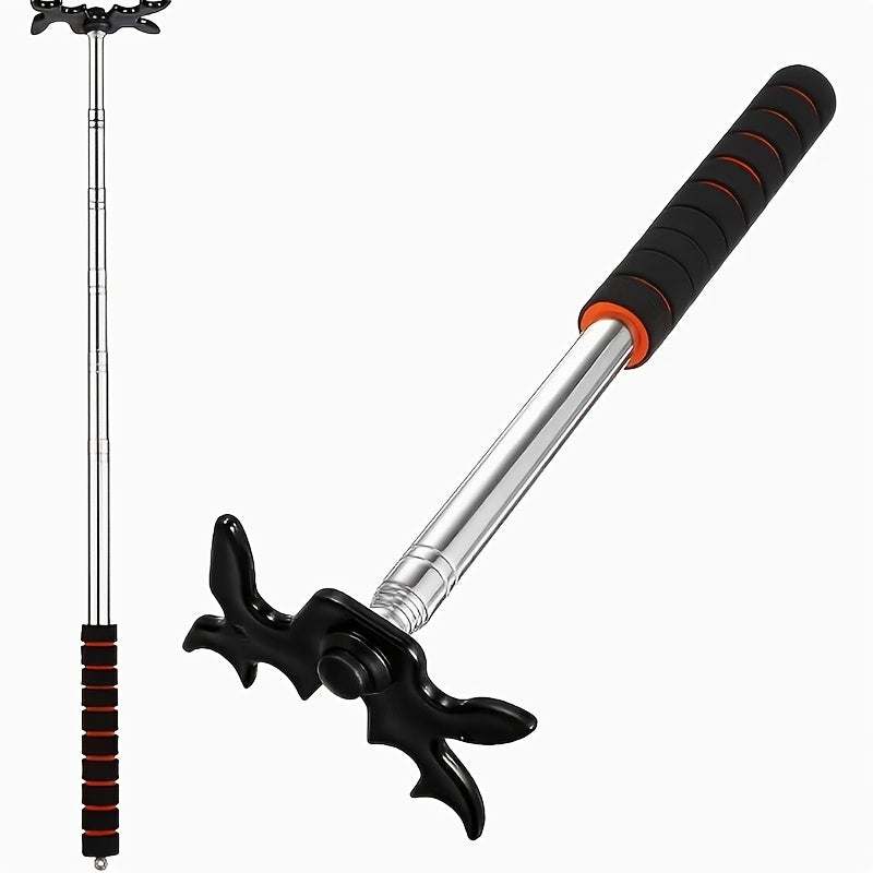 Pool Cue Bridge Head Stick Extender Retractable Billiard Cue Rest Telescopic Bridge Stick with Deer Head Plastic Bridge Head Stainless Steel