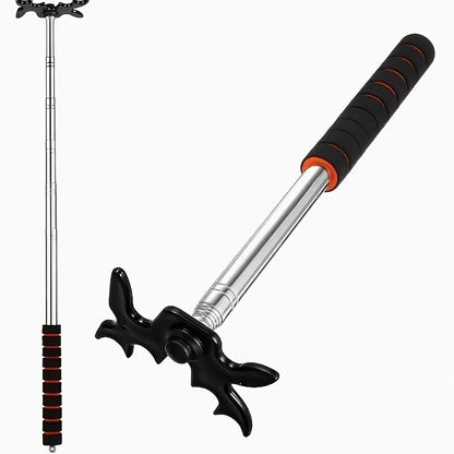Pool Cue Bridge Head Stick Extender Retractable Billiard Cue Rest Telescopic Bridge Stick with Deer Head Plastic Bridge Head Stainless Steel