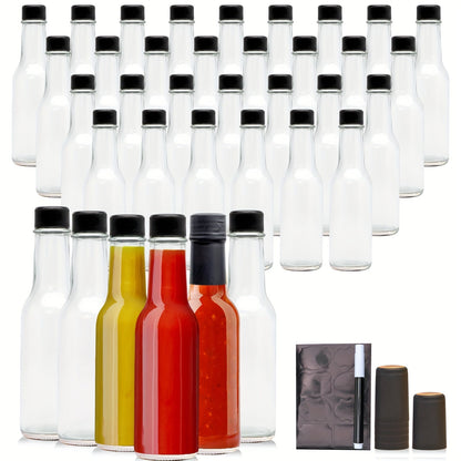 Small Sauce Bottles with Lids 5oz Sealed Inner Cover Set for Hot Sauce Salad Dressing Tomato for Home Cooking, Dining and Outdoor Meals