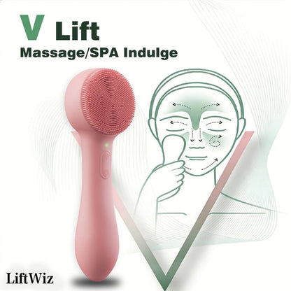 Silicone Facial Cleansing Brush Electric Face Scrubber 12000 Vibrations IPX7 USB Rechargeable Heat Massage for Home or Salon Spa Use