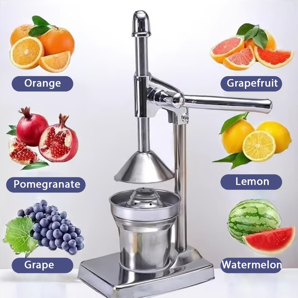 Manual Citrus Juicer Stainless Steel Lemon Squeezer with Lever Press for Home Cooking, Dining and Outdoor Meals