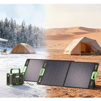 [Portable Solar Panel] 100W Solar Panel for Power Station, Portable Solar Panel with 100W, Foldable Design for Backup Power