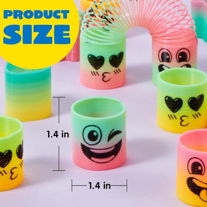 Rainbow Mini Spring Coil Party Favors 60pcs Bulk, Fidget Stress Toys for Kids, Goodie Bag Stuffers