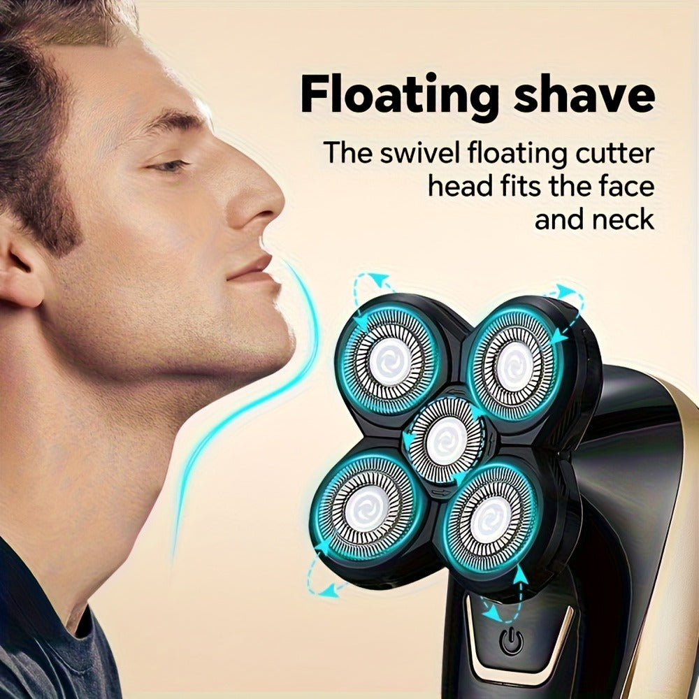 Bald Head Shaver for Men - Rechargeable Electric Razor for Bald Head & Beard Grooming, Multi-Functional Sensitive Skin Shaving Tool