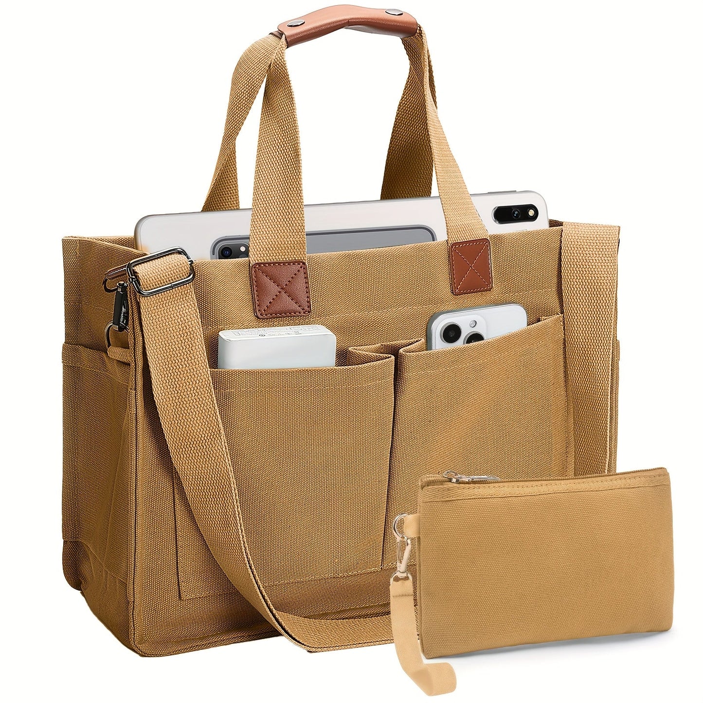 Large Utility Tote Bag for Women with Multiple Pockets, Adjustable Strap and Small or Large Sizes