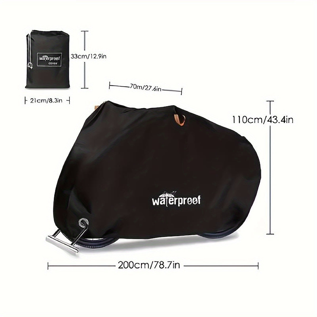 Motorcycle Cover Heavy Duty 210D – Waterproof, UV & Tear Resistant Motorbike Cover with Lock Holes | All-Weather Outdoor Protection