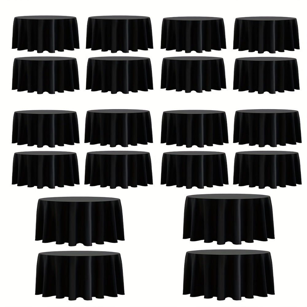 120 Inch Round Tablecloth Bulk Pack – Wrinkle-Free Table Cover for Wedding, Party, Christmas & Halloween, Black or White (6/12/18 Pack)
