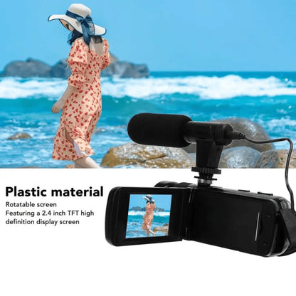 1080P Digital Camera with 2.7" Rotatable Screen 16x Zoom Built-in Mic & Fill Light, 16MP CMOS, 32GB Card