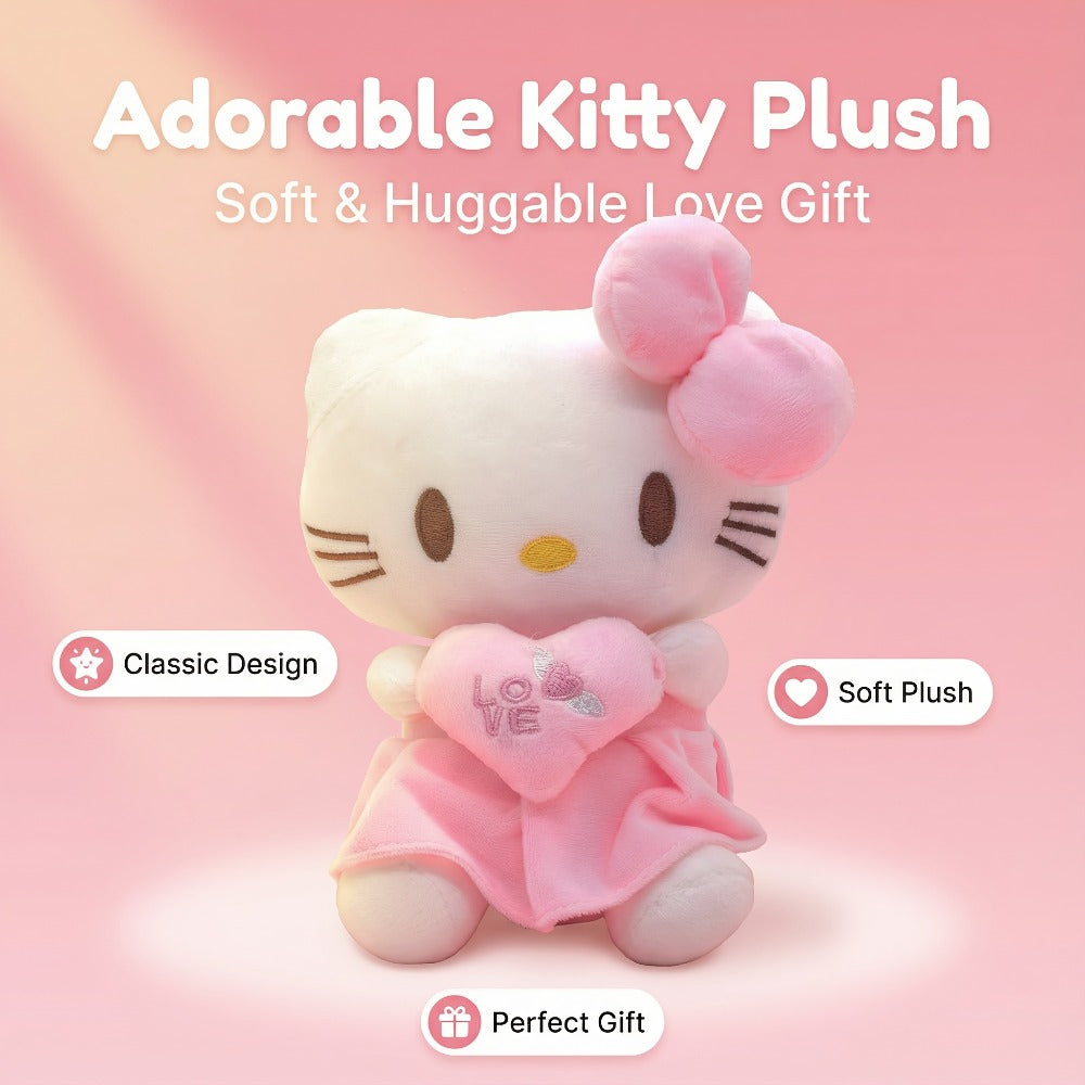 Hello Kitty Heart Plush Doll Kawaii Sanrio Stuffed Animal Cuddly Toy Gift with the Listed Color, Size or Set Options for Everyday Use