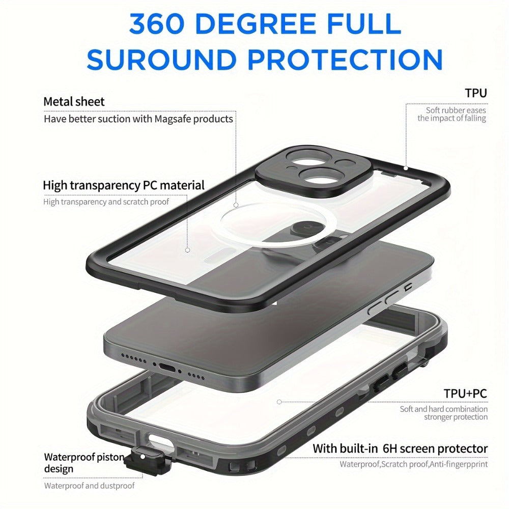 Phone Case with Integrated Screen Protector and Lanyard for Selected iPhone 15 and 16 Pro Configurations