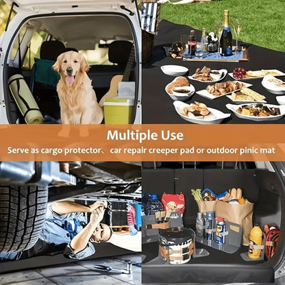 Halloween Character Car Floor Mats, Four-Piece Black Printed Set with Two Front and Two Rear Mats