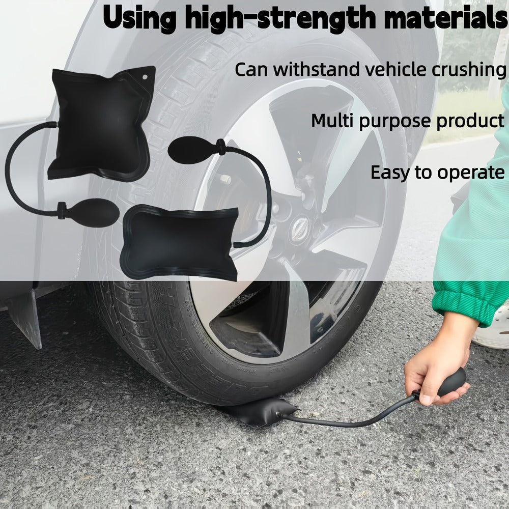 Air Wedge Pump Car Door Unlock Kit – Emergency Lockout Tool Set with Long Reach Grabber & Window Opening Gripper