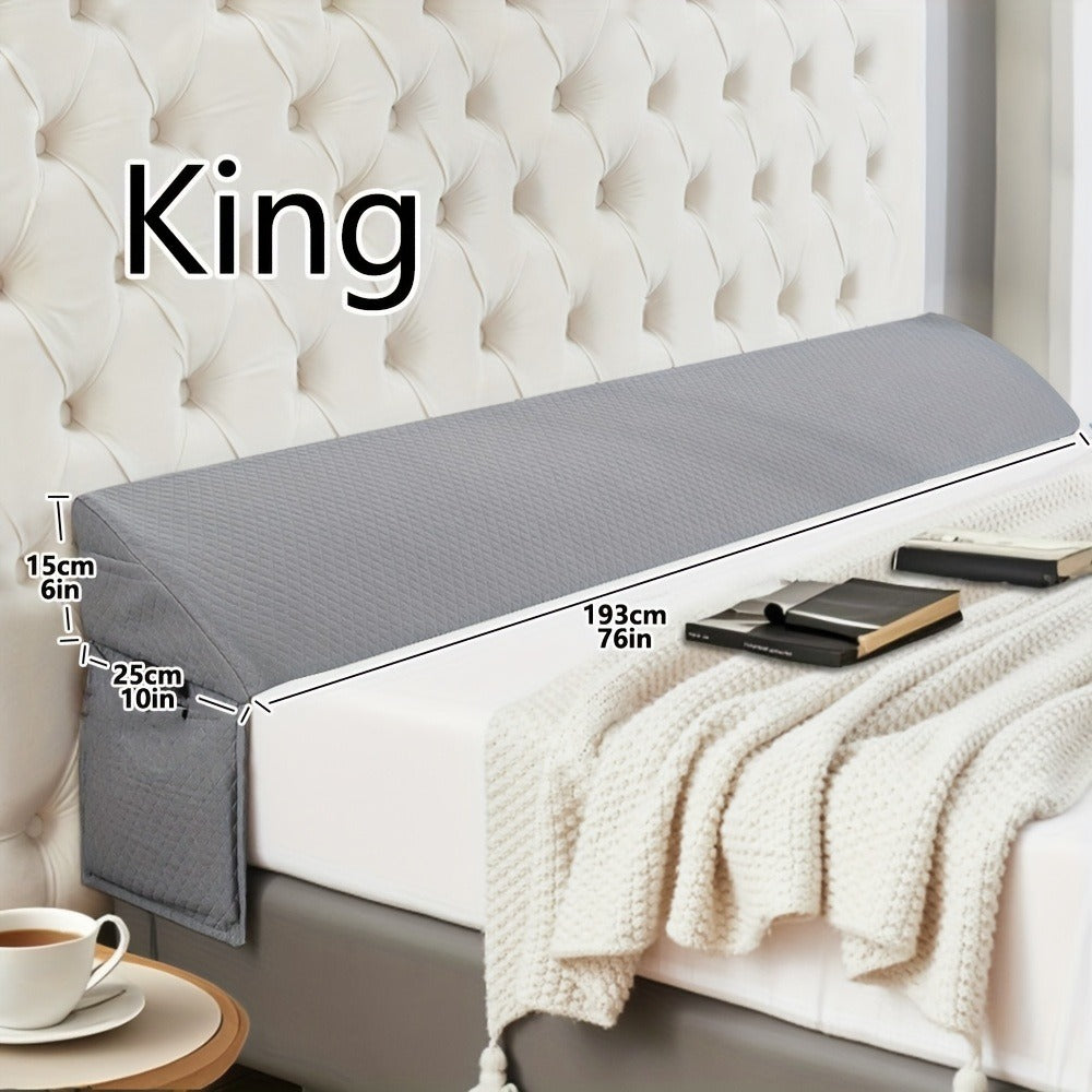 Mattress Gap Wedge Pillow in Twin, Full, Queen or King with Grey, White and Bamboo-Labeled Options