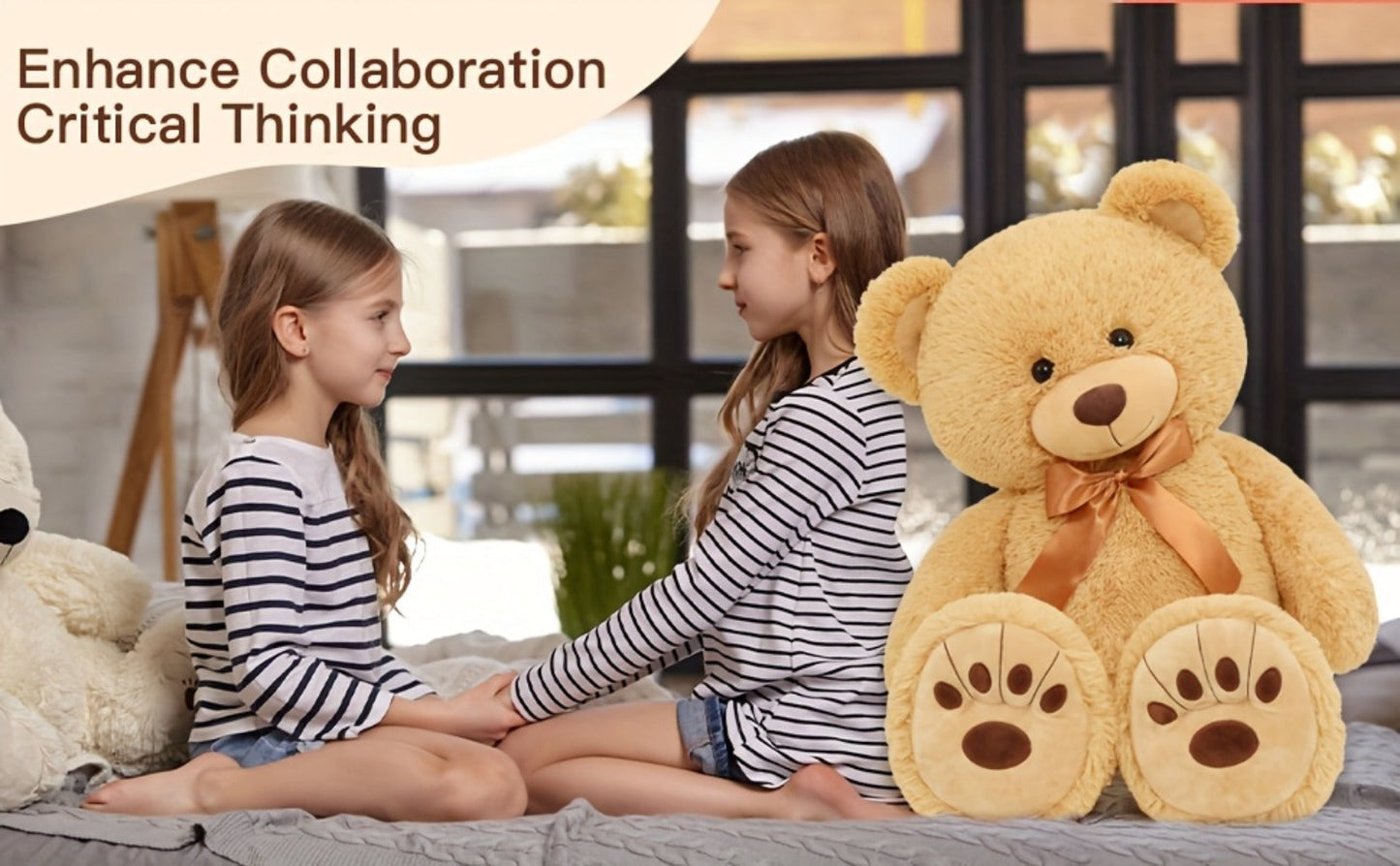 Stuffed Animal Giant Brown Teddy Bear with Oversized Seated Shape and Photo-Color Option for Room Decor
