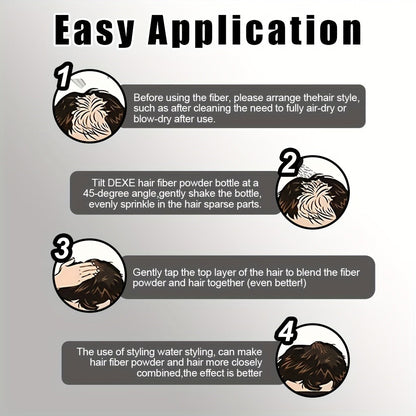 DeXe Hair Fiber Powder 2pcs x 22g, Natural Fine Thickening Fibers for Thinning Hair & Bald Spot Coverage