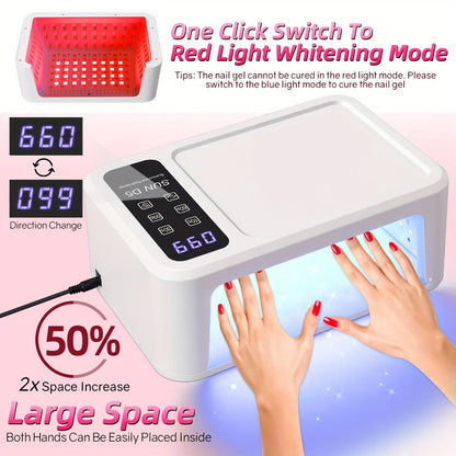 Sun-D5 Dual-Hand UV/LED Nail Lamp with 108-Bead Label, Removable Base, LCD and Four Timers