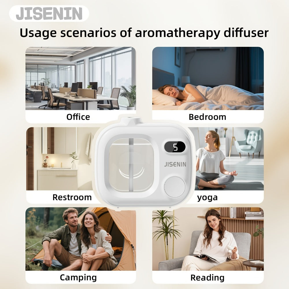 Essential Oil Diffuser Waterless Hanging Diffuser 5 Spray Modes 500mAh Rechargeable for Home Cooking, Dining and Outdoor Meals