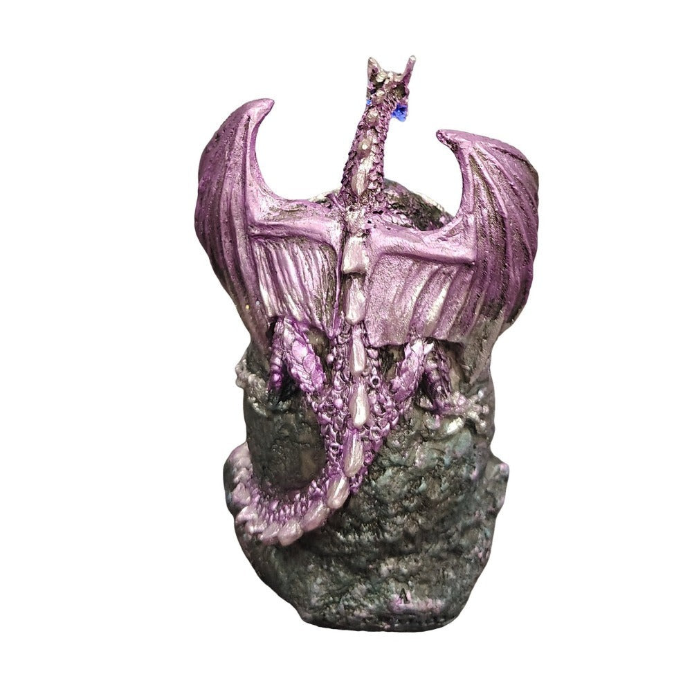 Dragon Figurine Statue Guarding Crystal Cave Polyresin Collectible Home Decor Sculpture Fantasy Dragon for Garden, Patio and Yard Use