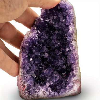 Amethyst Crystal Cave Cluster Natural Uruguayan Polished Edges Geode Home Office Decor Meditation Healing Crystal Birthday Holiday Hanukkah