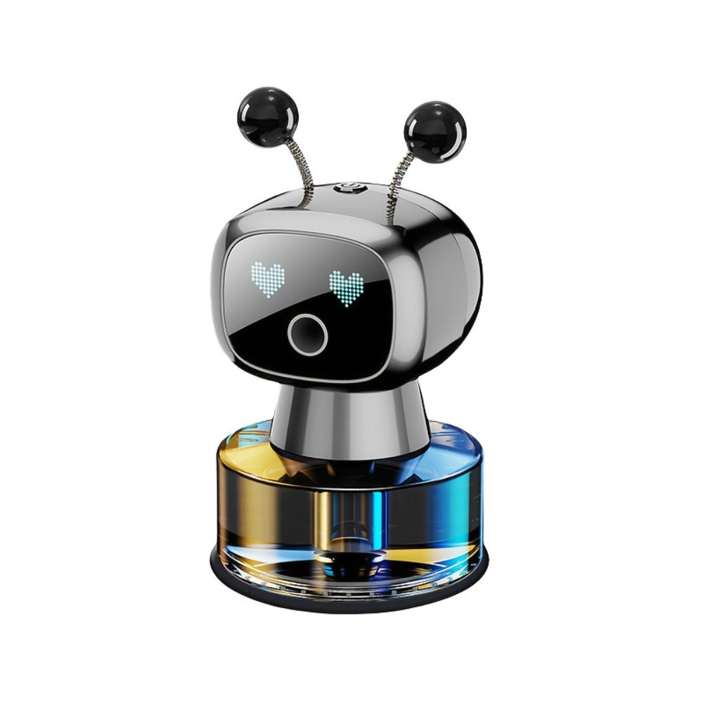 Car Air Freshener Auto Spray Robot Design USB Rechargeable – AI Expression Display, 4-Level Fragrance Control