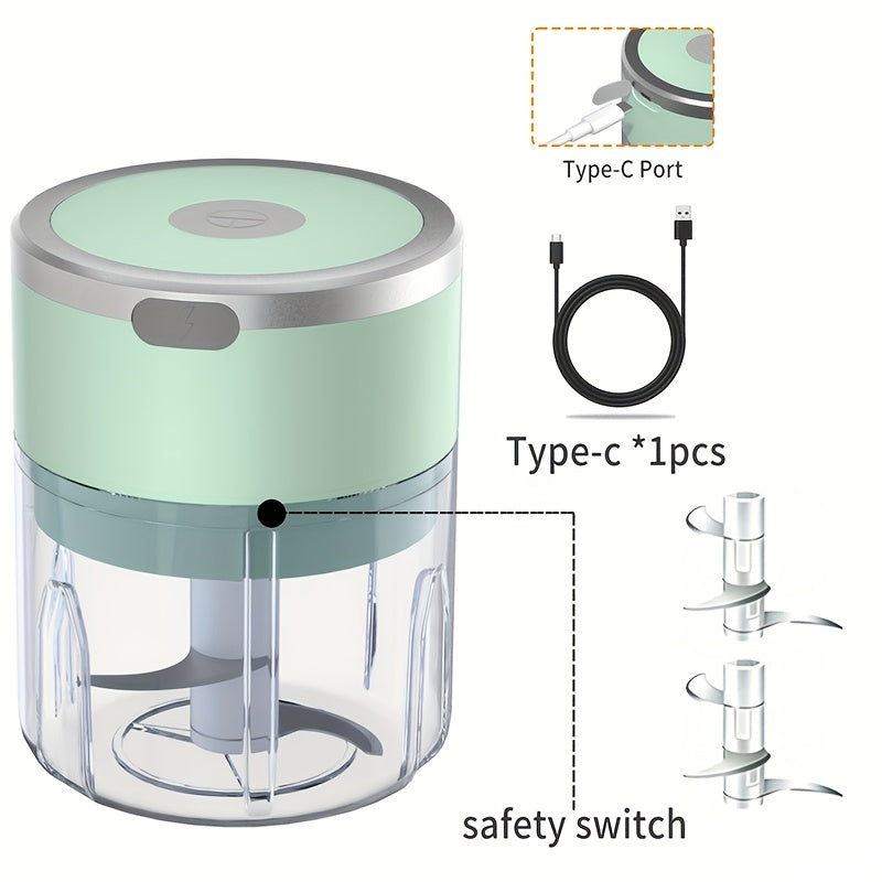 Mini Electric Garlic Chopper USB Rechargeable - Electric Food Chopper & Masher, Portable Garlic Crusher for Meat