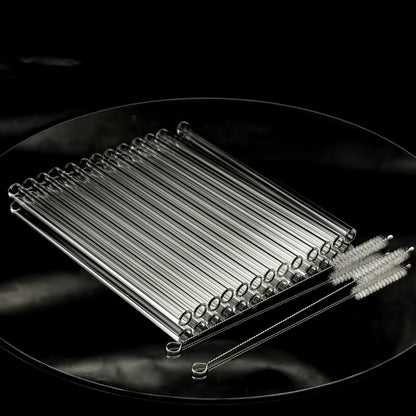 Glass Straws Reusable 12 Pack with Cleaning Brushes – Borosilicate Glass Drinking Straws 6 or 8 Inch, Clear & Colorful, Thick 12mm