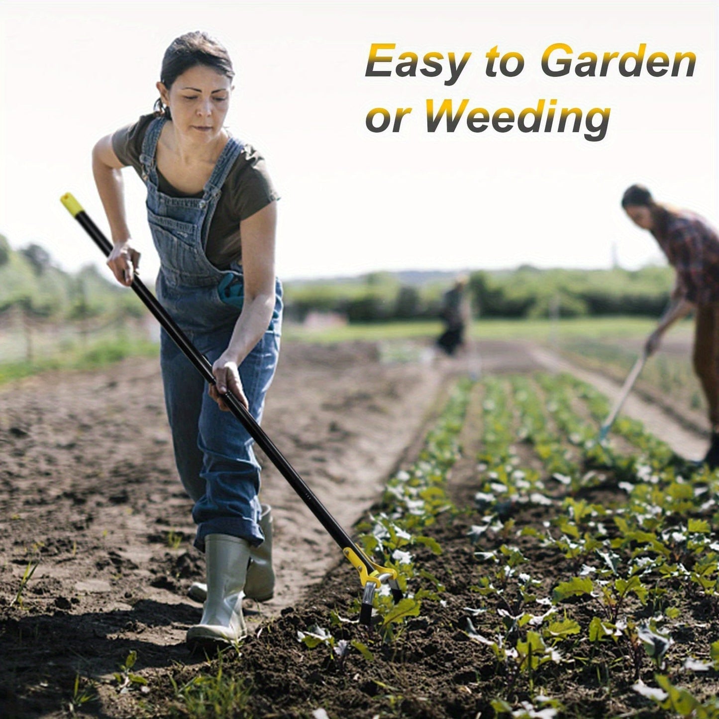 Adjustable Stirrup Hoe Garden Tool with Loop Head, Sectional Handle and 4.5-, 6- or 7.5-Foot Lengths