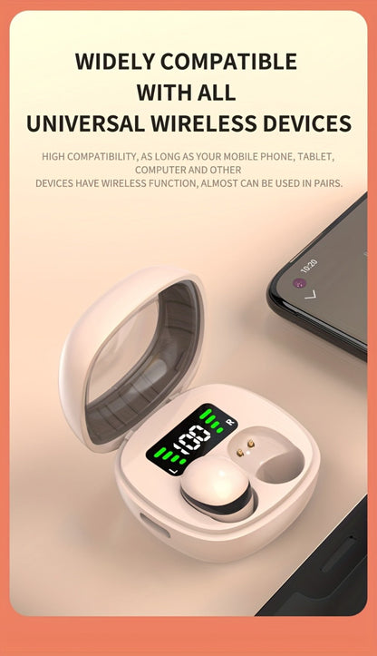 Wireless Earbuds Ultra-Small In-Ear with Touch Control, Built-In Mic and LED Case in Three Colors