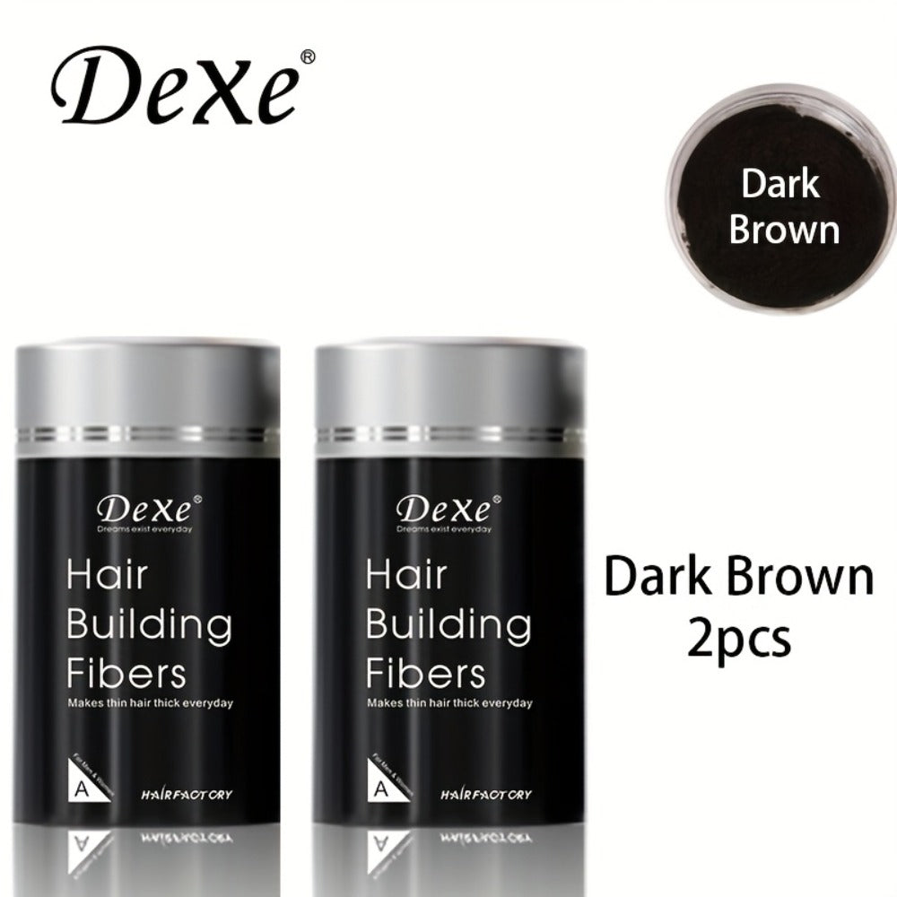 DeXe Hair Fiber Powder 2pcs x 22g, Natural Fine Thickening Fibers for Thinning Hair & Bald Spot Coverage