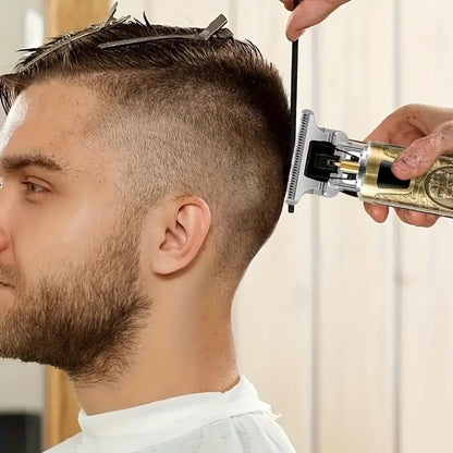 Hair Clipper Vintage T-Blade Cordless Trimmer with LCD Power Display and Dragon or Buddha Designs