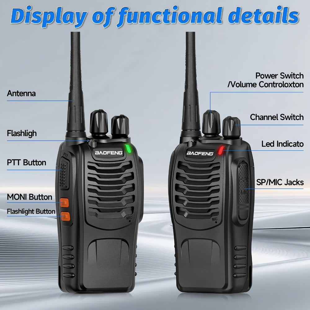 Baofeng Long Range Walkie Talkies for Adults with Earpieces 16 Channel Rechargeable Two Way Radio VOX for a Home Lash Beauty Routine