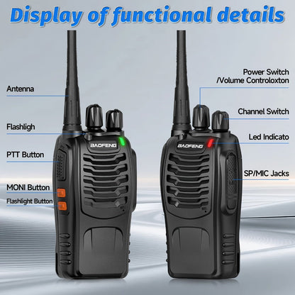 Baofeng Long Range Walkie Talkies for Adults with Earpieces 16 Channel Rechargeable Two Way Radio VOX for a Home Lash Beauty Routine