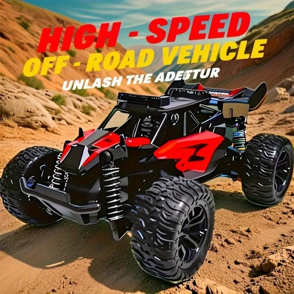 RC Off-Road Car with LED Lights for Kids Ages 6+, High Speed Remote Control Buggy Light-Up RC Truck for Boys & Girls