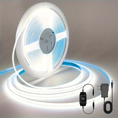 COB LED Strip Light Dimmable 32.8ft 10m, 8mm Ultra-Thin 24V High Density Flexible COB LED Tape Light with Dimmer Switch