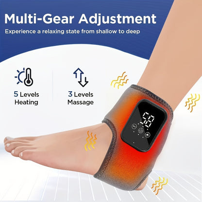 Heated Ankle Wrap Massager with Five Heat Levels, Three Vibration Modes and One- or Two-Piece Options