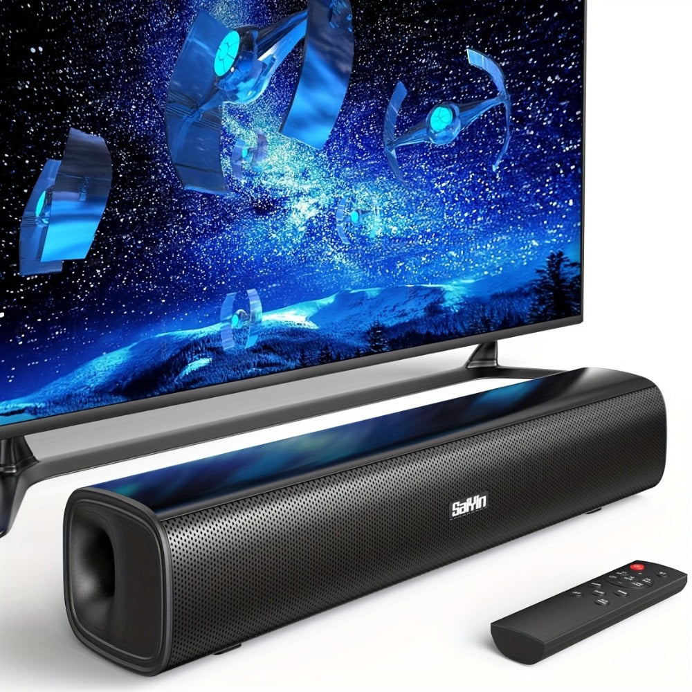 2.1 Channel Soundbar with Subwoofer for TV PC Gaming, Wireless Bluetooth Optical AUX Wall-Mountable Surround Sound System